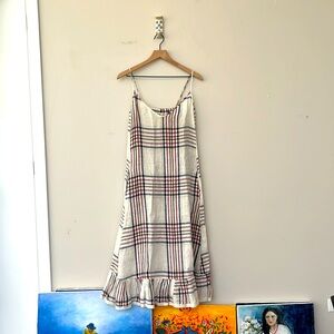 long beige cotton dress